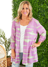 Load image into Gallery viewer, Purple &amp; Lime Gabby Cardigan - FINAL SALE

