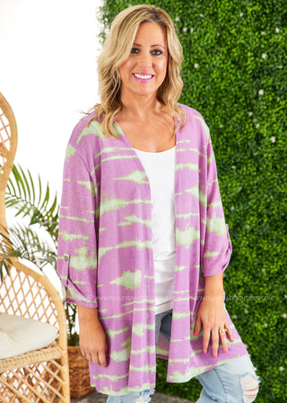 Purple & Lime Gabby Cardigan - FINAL SALE