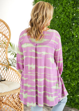 Purple & Lime Gabby Cardigan - FINAL SALE