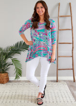 Load image into Gallery viewer, Grace Top - Turquoise Paisley - FINAL SALE

