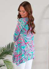 Load image into Gallery viewer, Grace Top - Turquoise Paisley - FINAL SALE
