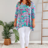 Grace Top - Turquoise Paisley* LAST ONES FINAL SALE *