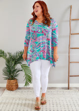 Load image into Gallery viewer, Grace Top - Turquoise Paisley - FINAL SALE
