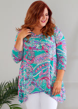 Load image into Gallery viewer, Grace Top - Turquoise Paisley - FINAL SALE
