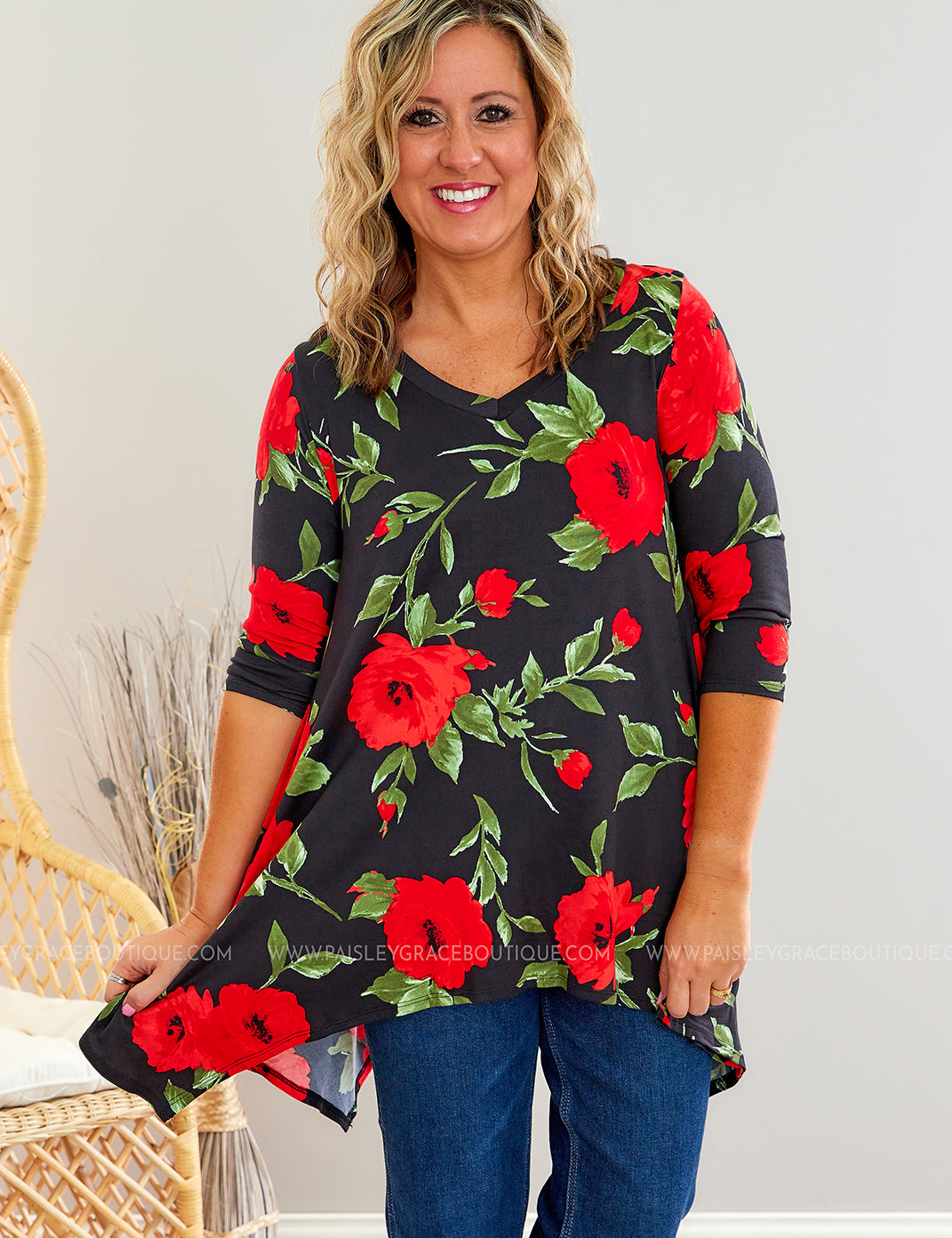 Room Full of Roses Tunic* LAST ONES FINAL SALE *