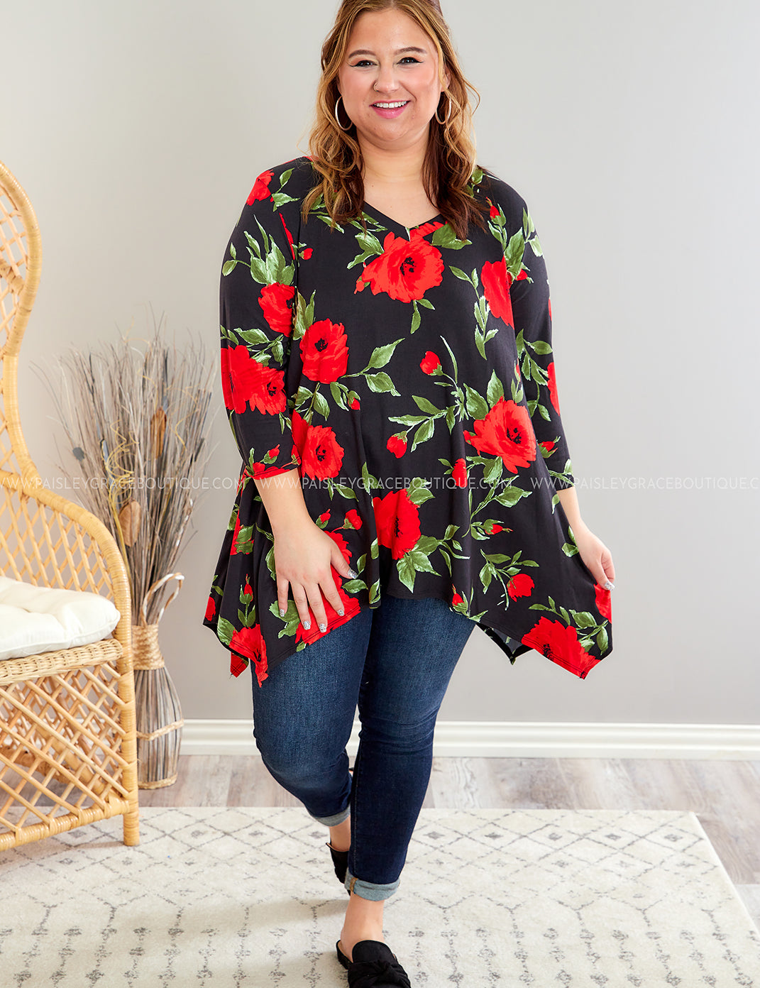 Room Full of Roses Tunic* LAST ONES FINAL SALE *