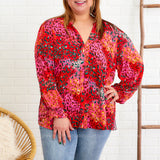 Burning Love Top - Red Mix - LAST ONES FINAL SALE