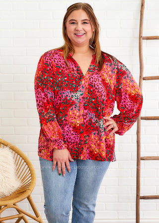 Burning Love Top - Red Mix - FINAL SALE