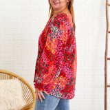 Burning Love Top - Red Mix - LAST ONES FINAL SALE