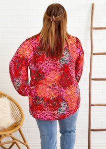 Burning Love Top - Red Mix - FINAL SALE