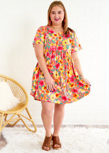 Load image into Gallery viewer, Fairground Floral Dress - Coral - FINAL SALE
