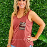 Good Karma Tank by POL - TERRA COTTA - LAST ONES FINAL SALE