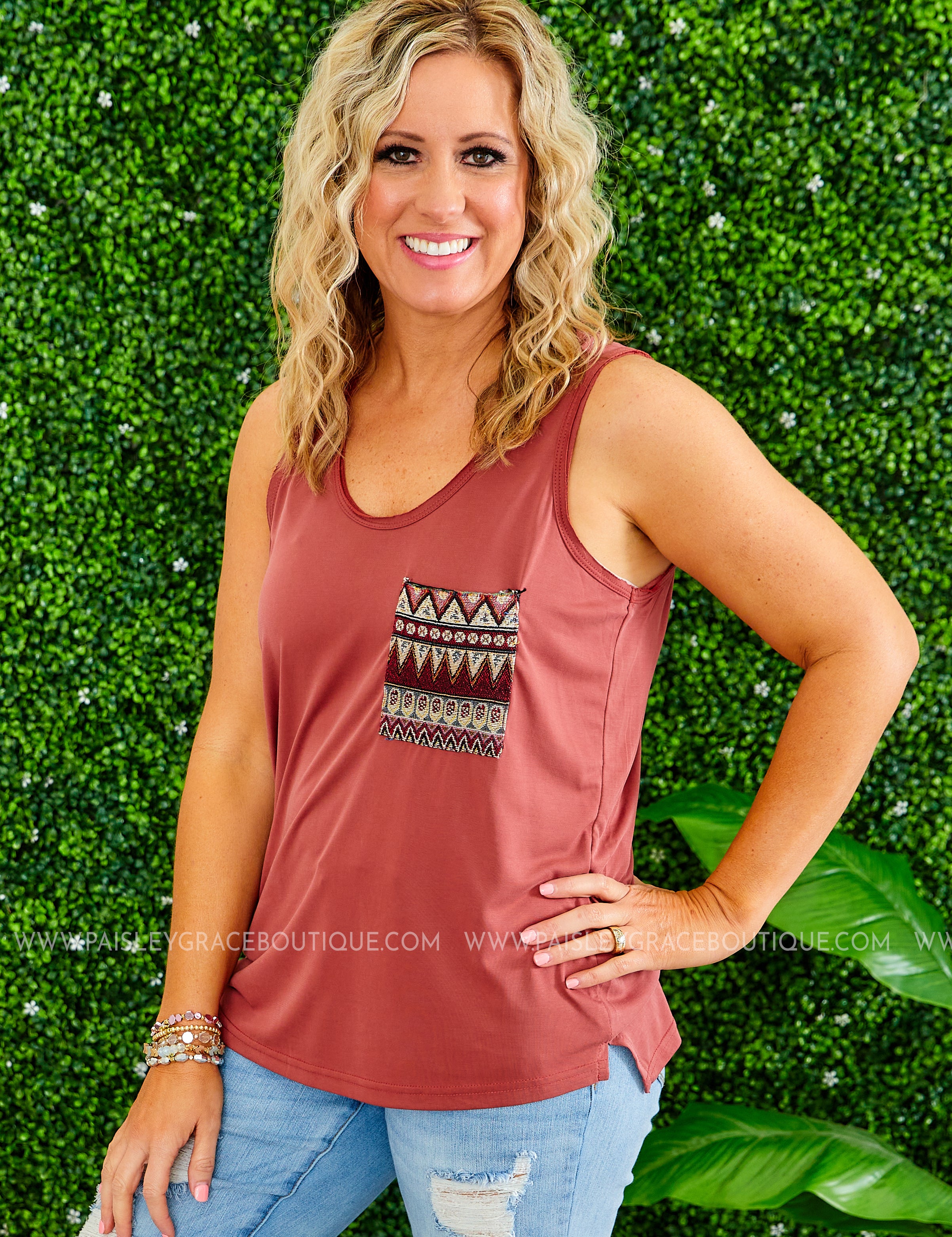 Good Karma Tank by POL - TERRA COTTA - LAST ONES FINAL SALE