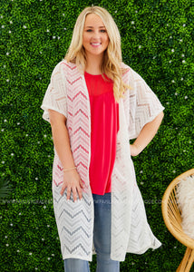 Fun In The Sun Kimono/CoverUp - WHITE  - FINAL SALE
