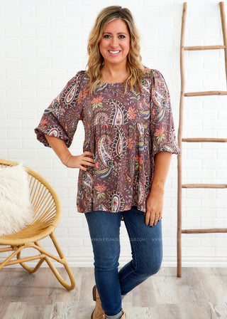 Trust Your Instincts Top - Dark Mauve - LAST ONE FINAL SALE - LAST ONE FINAL SALE