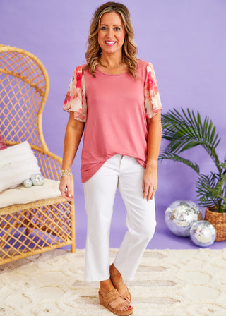 Blossom Boulevard Top - Mauve - LAST ONE FINAL SALE