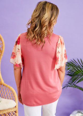 Blossom Boulevard Top - Mauve - LAST ONE FINAL SALE