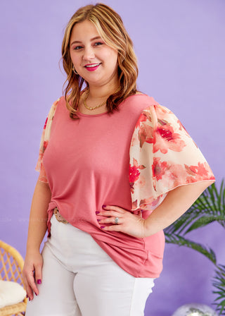 Blossom Boulevard Top - Mauve - LAST ONE FINAL SALE