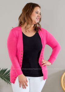 Molly 3/4 Sleeve Button Cardigan- 6 Colors - FINAL SALE