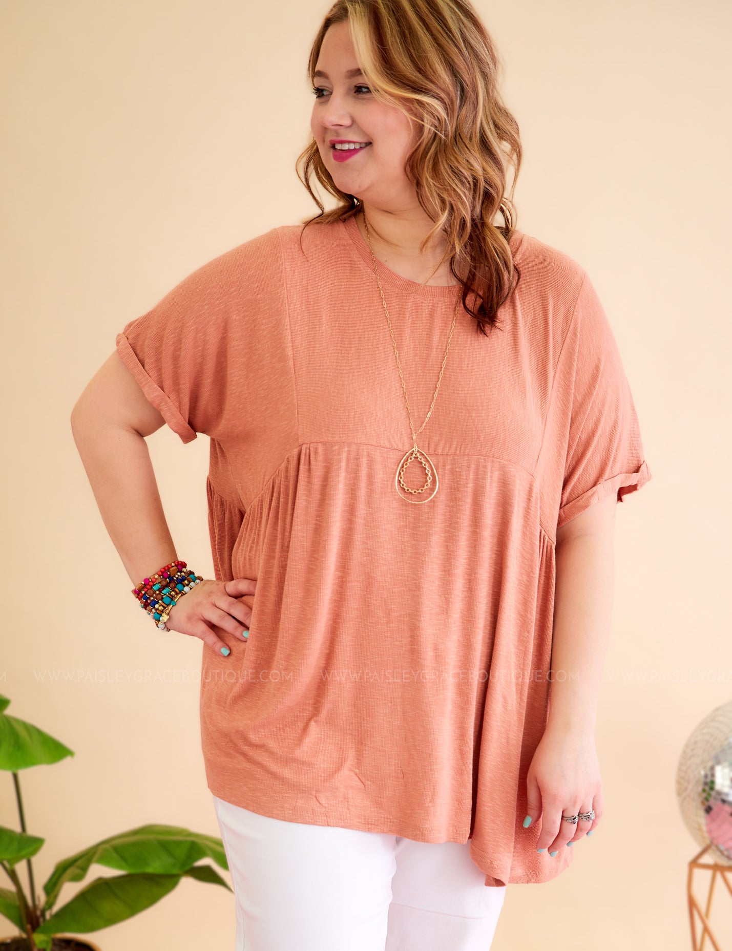 Stay Awhile Top - Salmon - LAST ONES FINAL SALE