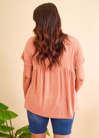 Stay Awhile Top - Salmon - FINAL SALE