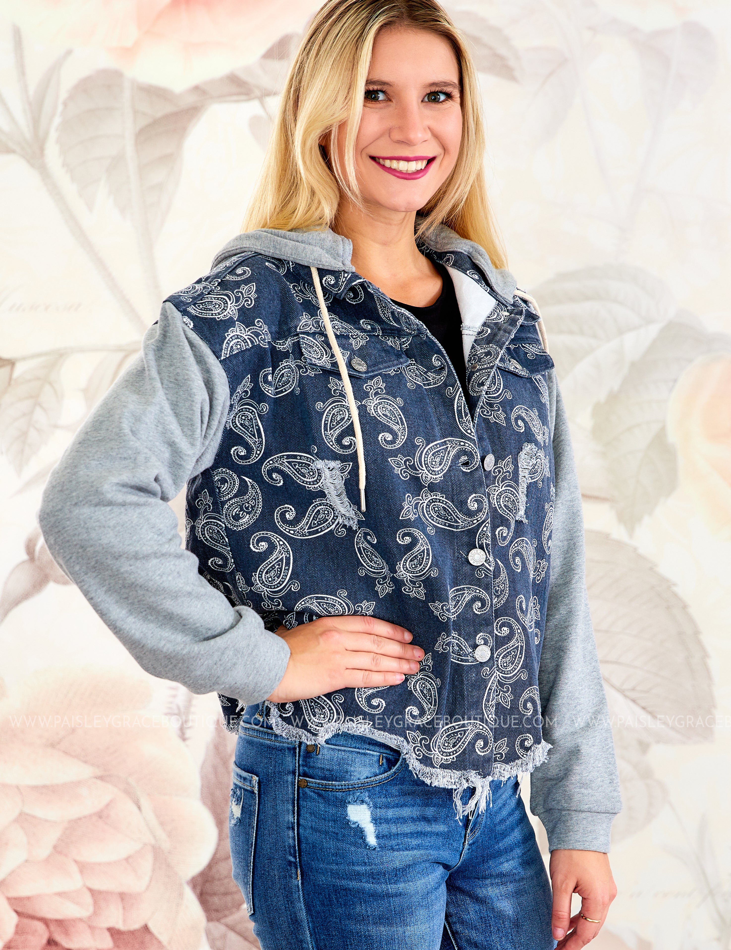 Paisley Print Denim Jacket* FINAL SALE *