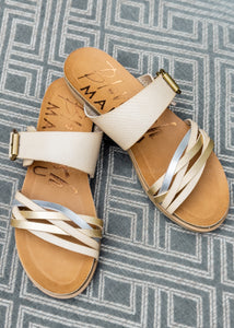 Montreal Sandals by Blowfish - WhiteSand/Gold - FINAL SALE