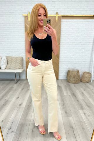 Alice High Rise Over Dyed 90's Straight Jeans in Light Khaki - JB40