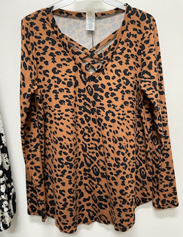Trixie Leopard Top - 2 colors - LAST ONES FINAL SALE