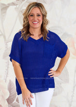 Load image into Gallery viewer, Mellie Top - Royal Blue  - FINAL SALE
