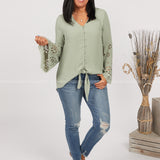 Forget Me Knot Top-SAGE* LAST ONES FINAL SALE *