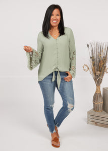Forget Me Knot Top-SAGE  - FINAL SALE