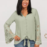 Forget Me Knot Top-SAGE* LAST ONES FINAL SALE *