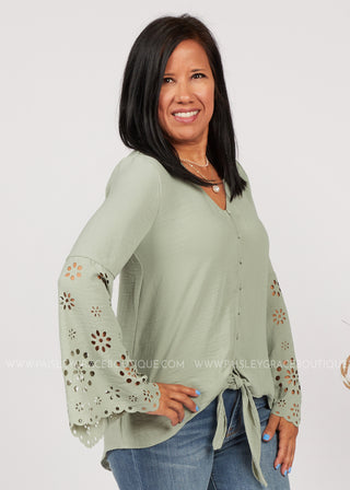 Forget Me Knot Top-SAGE  - FINAL SALE