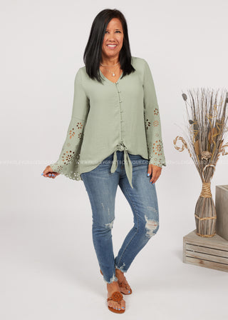 Forget Me Knot Top-SAGE  - FINAL SALE