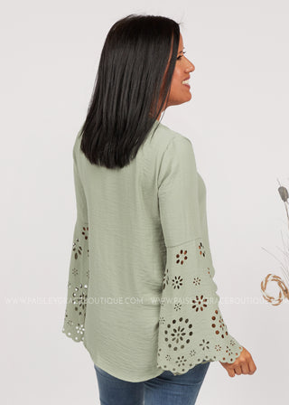 Forget Me Knot Top-SAGE  - FINAL SALE