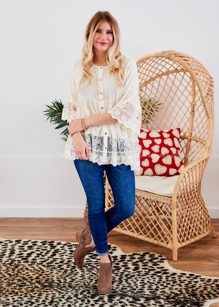 Grace Top IVORY FINAL SALE Paisley Grace Boutique