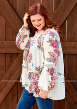 Load image into Gallery viewer, Boho Gardens Top- IVORY  - LAST ONE FINAL SALE  -- WS23
