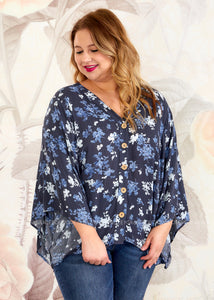 Enchanted Moments Top - Blue - FINAL SALE CLEARANCE