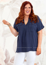 Load image into Gallery viewer, Make Amends Top - Navy - FINAL SALE CLEARANCE

