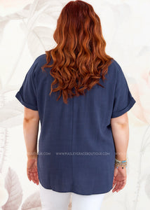 Make Amends Top - Navy - FINAL SALE CLEARANCE