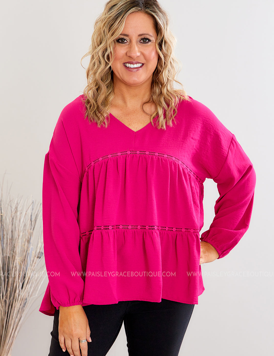 Grand Scheme of Things Top - Fuchsia* LAST ONES FINAL SALE *