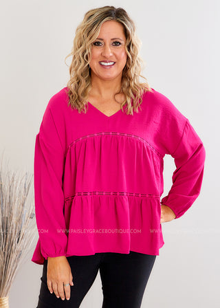 Grand Scheme of Things Top - Fuchsia - FINAL SALE