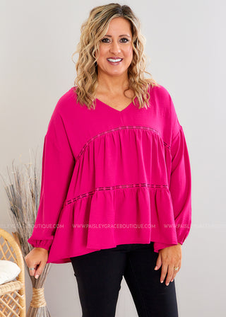 Grand Scheme of Things Top - Fuchsia - FINAL SALE