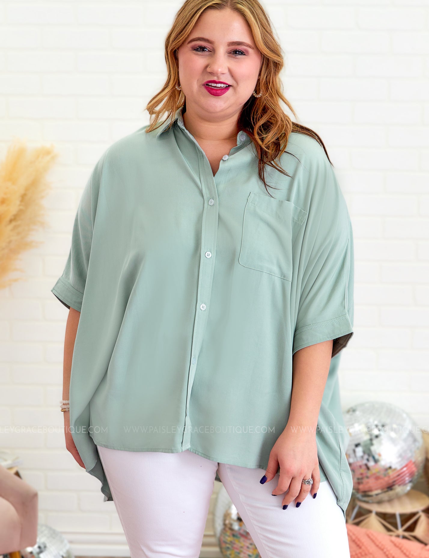 Off Into the Sunset Top - Sage - LAST ONES FINAL SALE