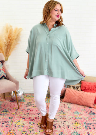 Off Into the Sunset Top - Sage  - FINAL SALE