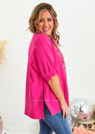 After My Own Heart Top - Fuchsia