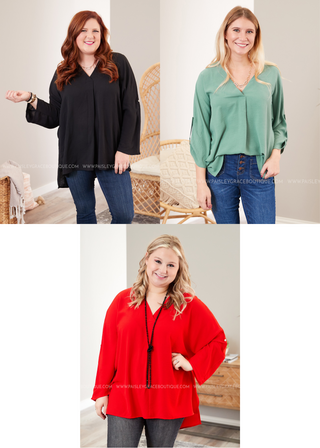 Ellie Grace Top- 3 Colors. - FINAL SALE