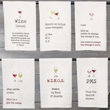 Wine Tea Towels - 6 Styles