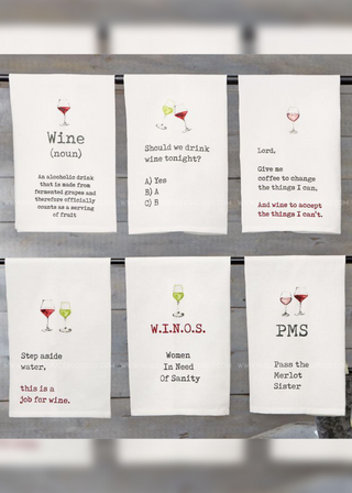 Wine Tea Towels - 6 Styles